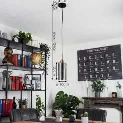 Suspension Vaurois Laiton, Noir, 1 lumière