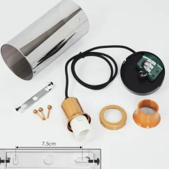 Suspension Vaurois Laiton, Noir, 1 lumière