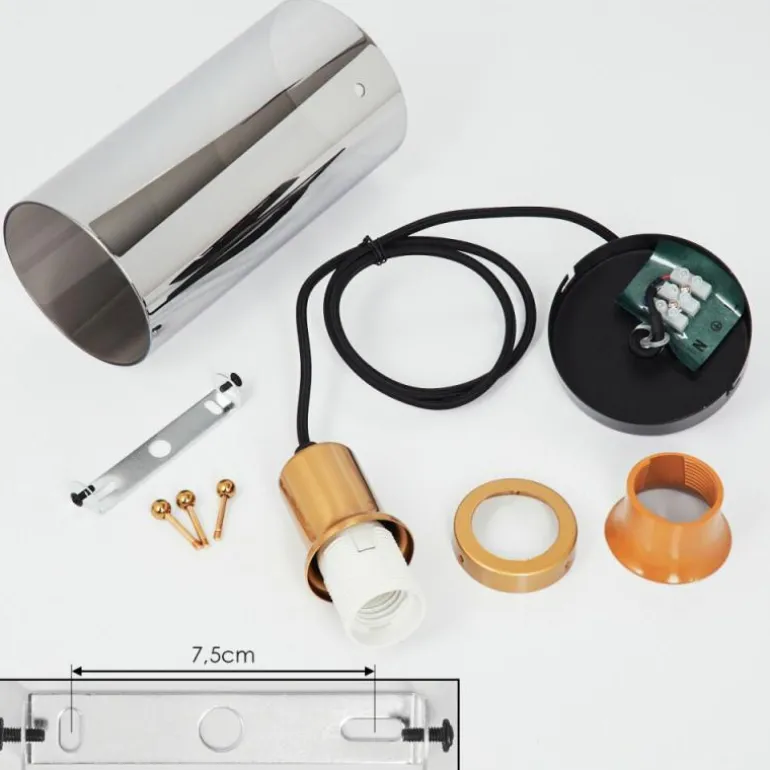 Suspension Vaurois Laiton, Noir, 1 lumière