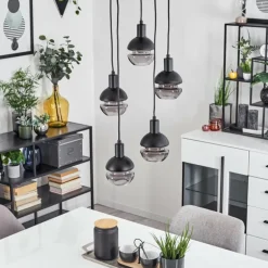 Suspension Ventosa Fumé, Noir, 5 lumières