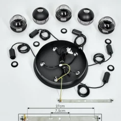 Suspension Ventosa Fumé, Noir, 5 lumières