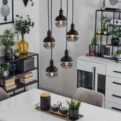 Suspension Ventosa Fumé, Noir, 5 lumières