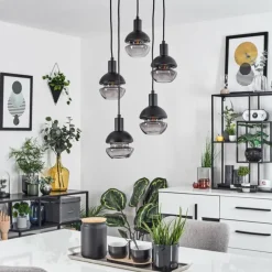 Suspension Ventosa Fumé, Noir, 5 lumières