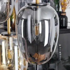 Suspension Verbania Laiton, Noir, 6 lumières