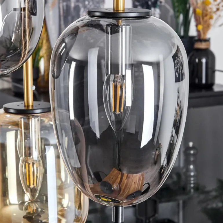 Suspension Verbania Laiton, Noir, 6 lumières