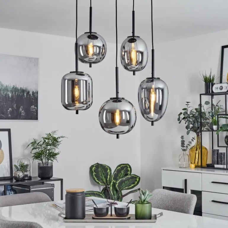 Suspension Verbania Noir, 5 lumières