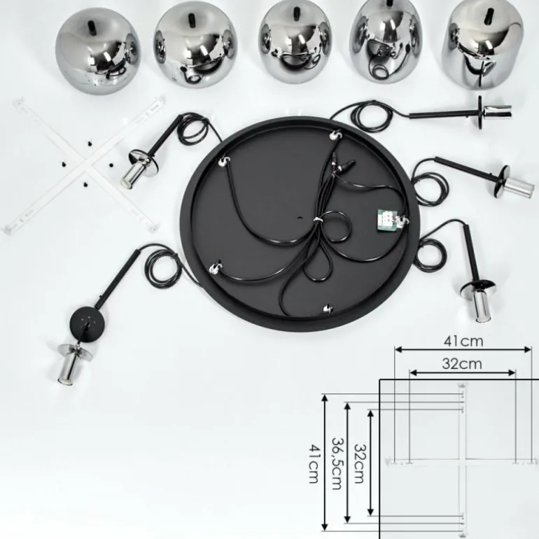 Suspension Verbania Noir, 5 lumières