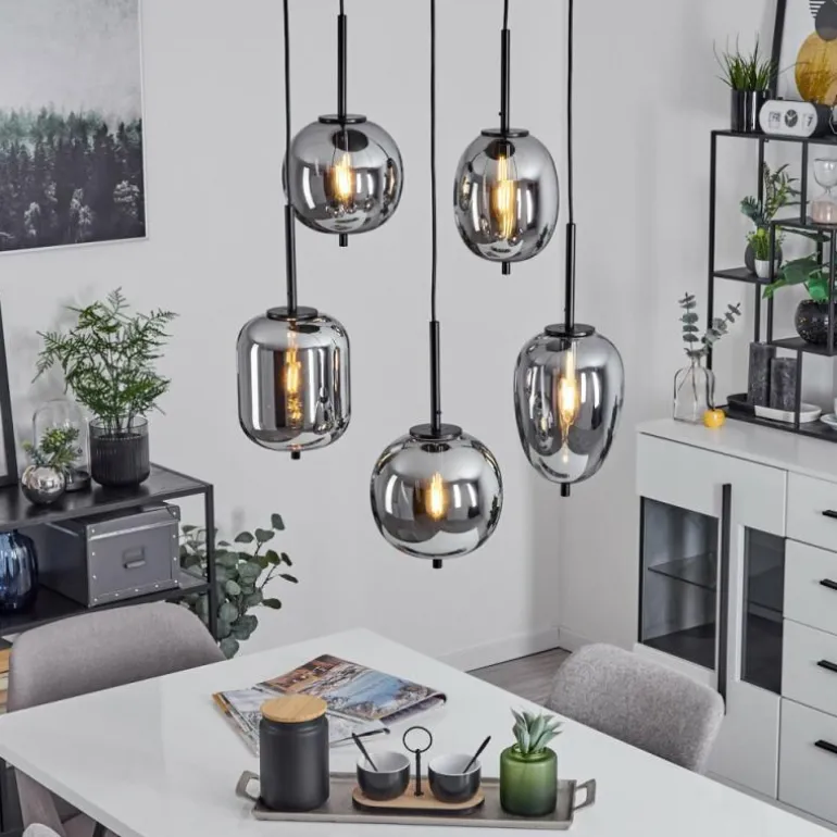 Suspension Verbania Noir, 5 lumières