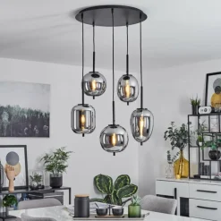 Suspension Verbania Noir, 5 lumières