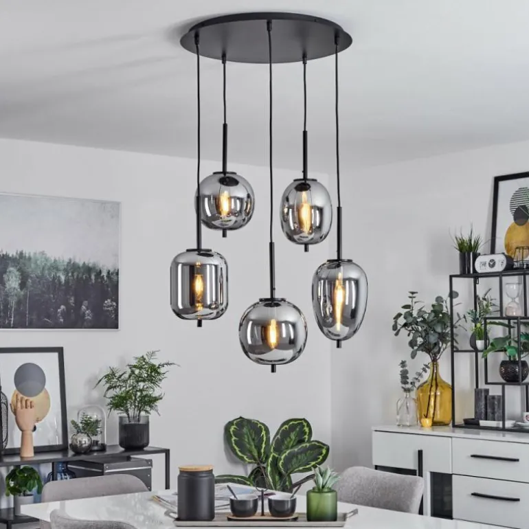 Suspension Verbania Noir, 5 lumières