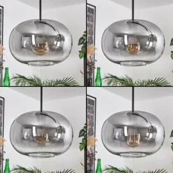 Suspension - Verre 30 cm Apedo Clair, Fumé, 4 lumières