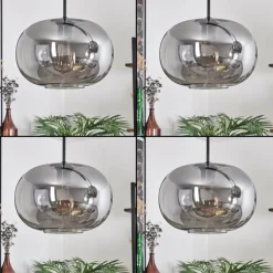 Suspension - Verre 30 cm Apedo Fumé, 4 lumières