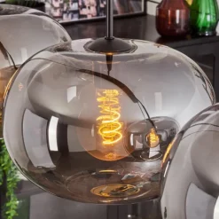 Suspension - Verre 30 cm Apedo Fumé, 4 lumières