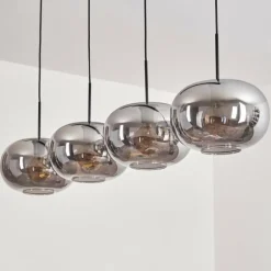 Suspension - Verre 30 cm Apedo Fumé, 4 lumières
