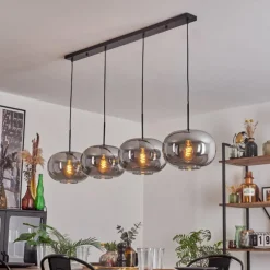 Suspension - Verre 30 cm Apedo Fumé, 4 lumières
