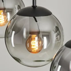 Suspension - Verre 15 cm Gastor Clair, Fumé, 5 lumières