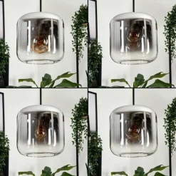 Suspension - Verre 25 cm Lauden Clair, Fumé, 3 lumières