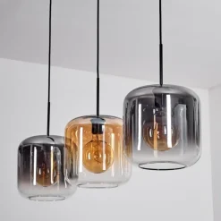 Suspension - Verre 25 cm Lauden Ambre, Clair, Fumé, 3 lumières