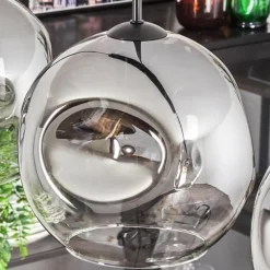 Suspension - Verre 25 cm Ripoll Clair, Fumé, 4 lumières