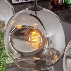 Suspension - Verre 25 cm Ripoll Clair, Fumé, 4 lumières