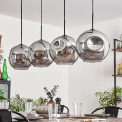 Suspension - Verre 30 cm Ripoll Fumé, 4 lumières