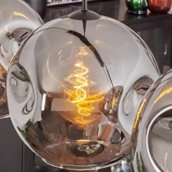 Suspension - Verre 30 cm Ripoll Fumé, 4 lumières