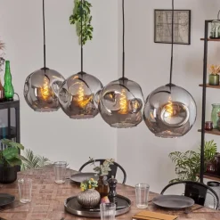 Suspension - Verre 30 cm Ripoll Fumé, 4 lumières