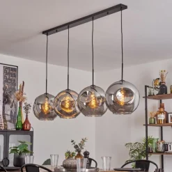 Suspension - Verre 30 cm Ripoll Fumé, 4 lumières