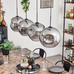 Suspension - Verre 30 cm Ripoll Fumé, 4 lumières