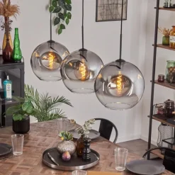 Suspension - Verre 30 cm Ripoll Clair, Fumé, 3 lumières