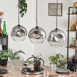 Suspension - Verre 30 cm Ripoll Clair, Fumé, 3 lumières