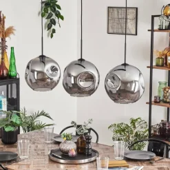 Suspension - Verre 30 cm Ripoll Fumé, 3 lumières