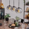 Suspension - Verre Apedo Clair, Fumé, 3 lumières