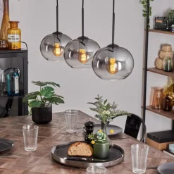 Suspension - Verre Apedo Clair, Fumé, 3 lumières