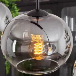 Suspension - Verre Apedo Clair, Fumé, 3 lumières