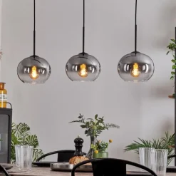 Suspension - Verre Apedo Clair, Fumé, 3 lumières