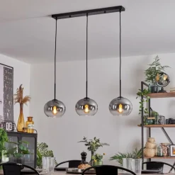 Suspension - Verre Apedo Clair, Fumé, 3 lumières