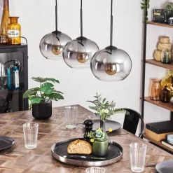 Suspension - Verre Apedo Clair, Fumé, 3 lumières