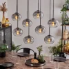 Suspension - Verre Apedo Clair, Fumé, 8 lumières
