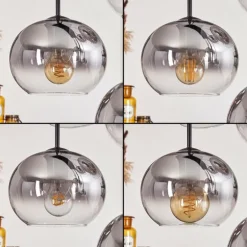 Suspension - Verre Apedo Clair, Fumé, 8 lumières