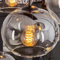 Suspension - Verre Apedo Clair, Fumé, 8 lumières