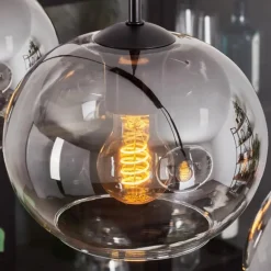 Suspension - Verre Apedo Clair, Fumé, 4 lumières