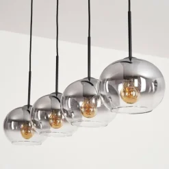 Suspension - Verre Apedo Clair, Fumé, 4 lumières