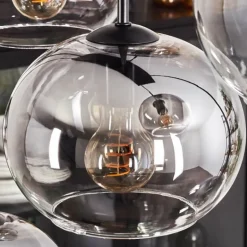 Suspension - Verre Apedo Clair, Fumé, 6 lumières