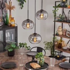 Suspension - Verre Apedo Clair, Fumé, 3 lumières