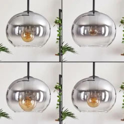 Suspension - Verre Apedo Clair, Fumé, 3 lumières