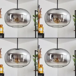 Suspension - Verre Apedo Clair, Fumé, 3 lumières