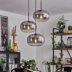 Suspension - Verre Apedo Clair, Fumé, 3 lumières