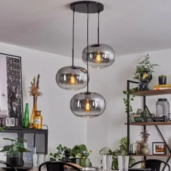 Suspension - Verre Apedo Clair, Fumé, 3 lumières