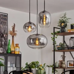 Suspension - Verre Apedo Clair, Fumé, 3 lumières